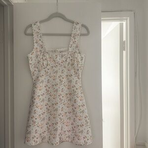 Princess Polly White Mini Dress with Pastel Floral Print